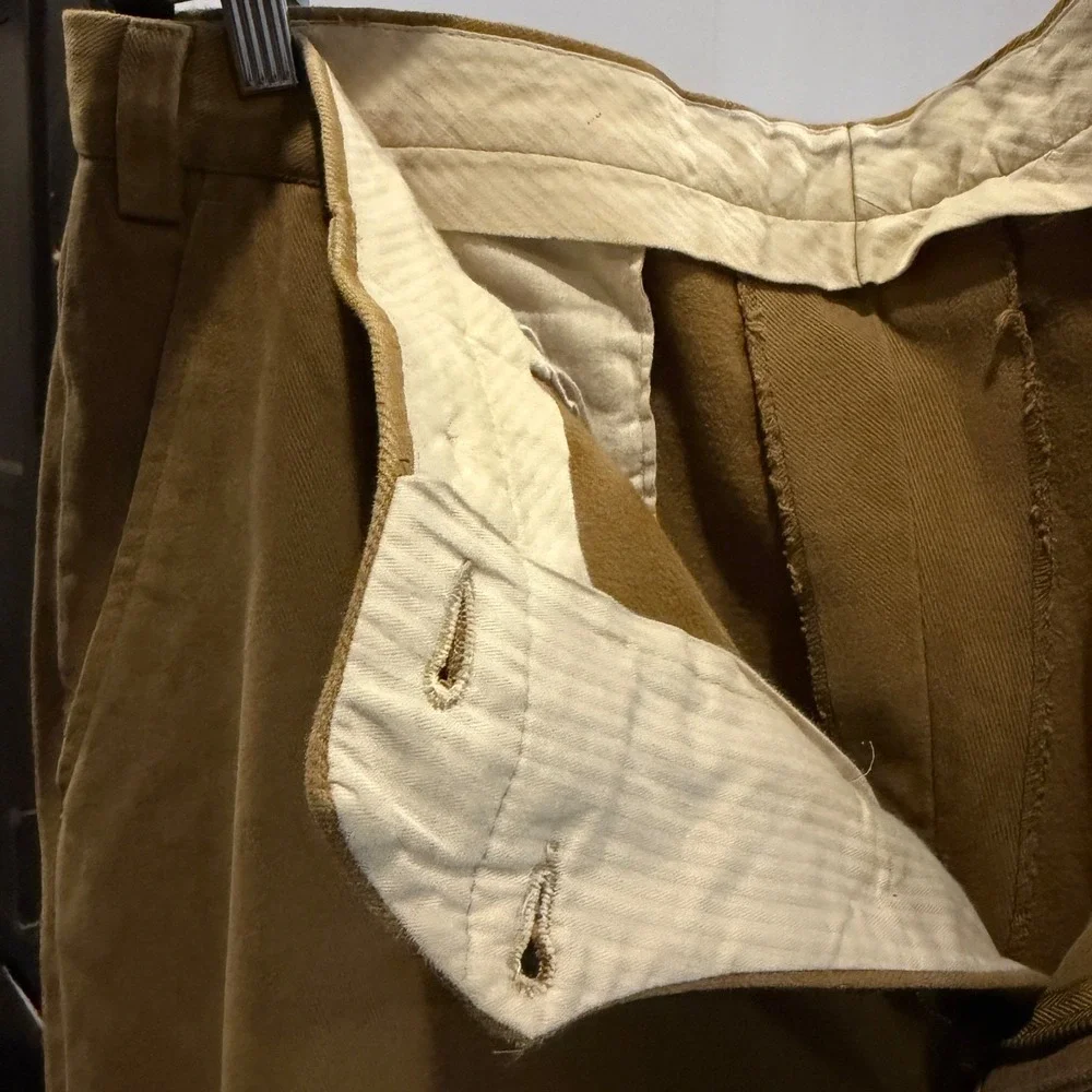 Scott Barber Italy Men's Corduroy Pants 38 100% cotton brown classic tailored - Picture 8 of 9